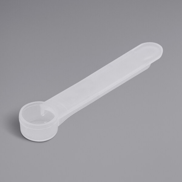 A polypropylene measuring scoop with a medium handle.