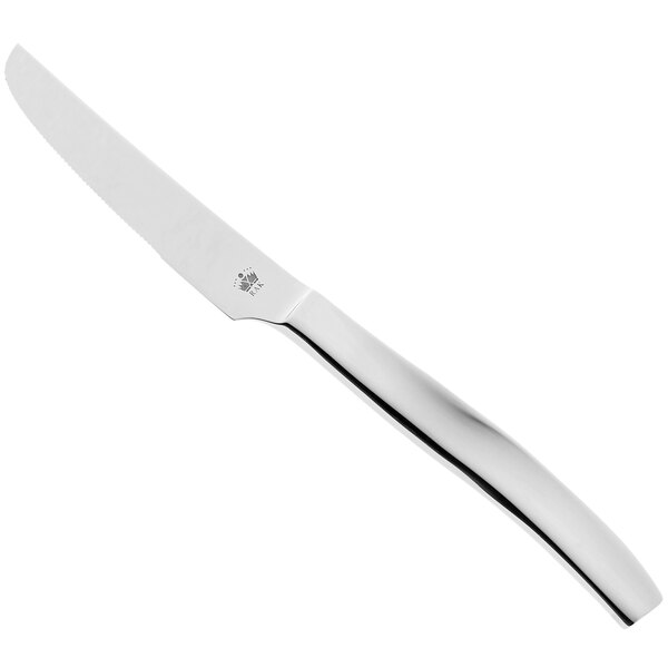 A RAK Porcelain stainless steel dinner knife with a silver handle.