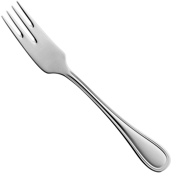 A RAK Porcelain stainless steel fish fork with a silver handle.