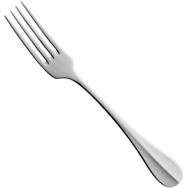 A RAK Porcelain Baguette dinner fork with a white handle.