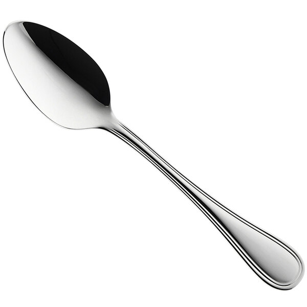 A RAK Porcelain stainless steel teaspoon with a black and silver handle.