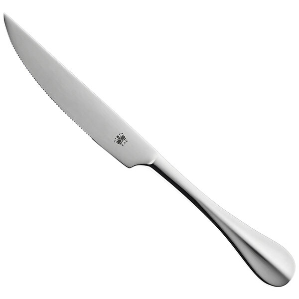 A RAK Porcelain stainless steel steak knife with a silver handle.