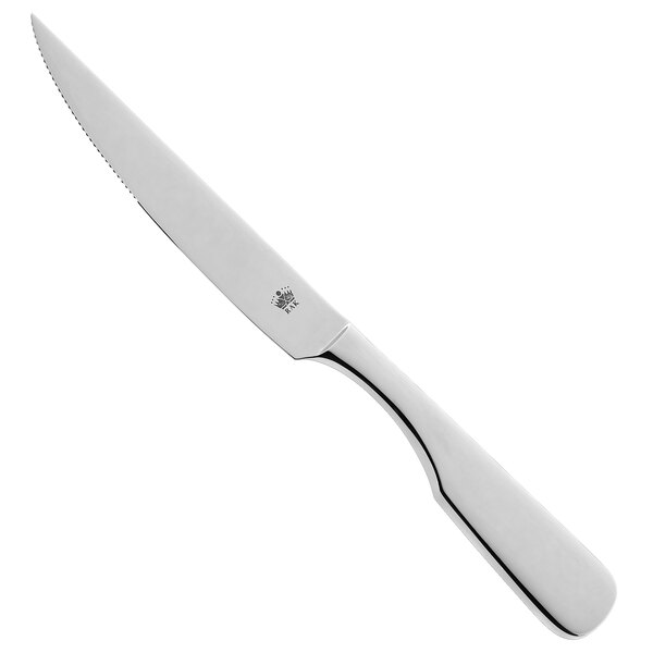 A RAK Porcelain steak knife with a silver handle.