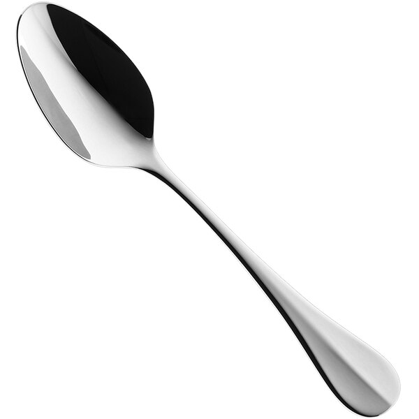 A RAK Porcelain stainless steel dessert spoon with a long handle.