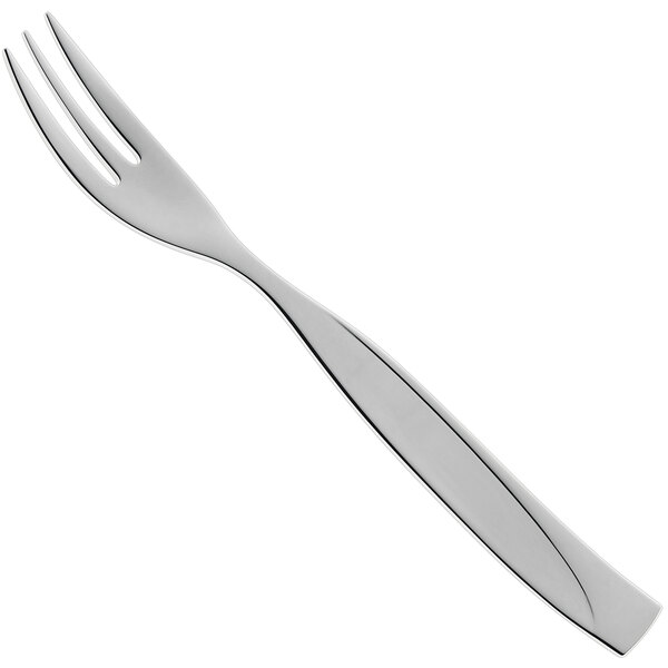 A RAK Porcelain stainless steel cake fork with a silver handle.