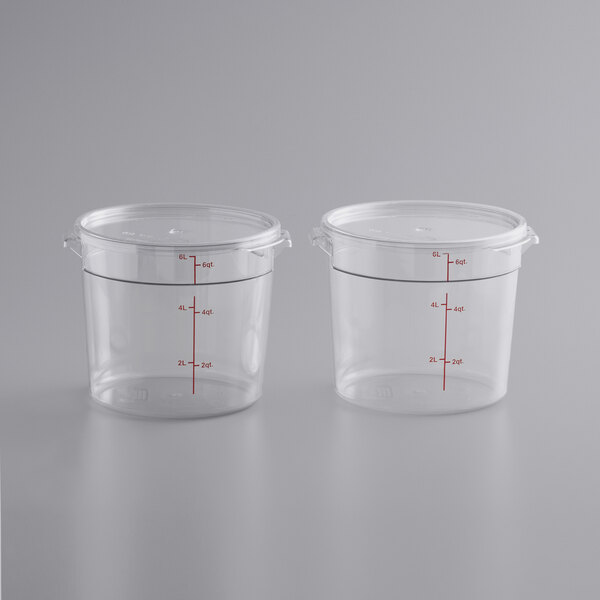 Choice 6 Qt. Clear Round Polycarbonate Food Storage Container and Lid ...
