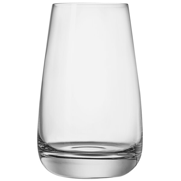A Luigi Bormioli clear beverage glass.