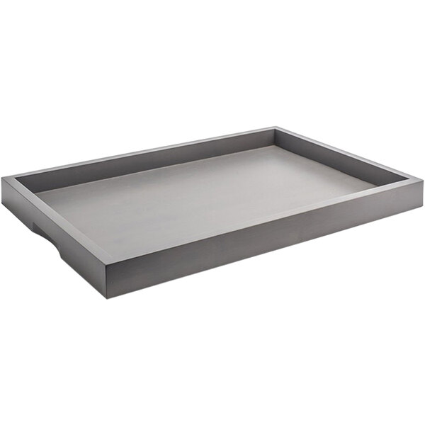 room360 19" x 13" x 1 1/2" Gray Bamboo Rectangular Serving Tray 4/Case