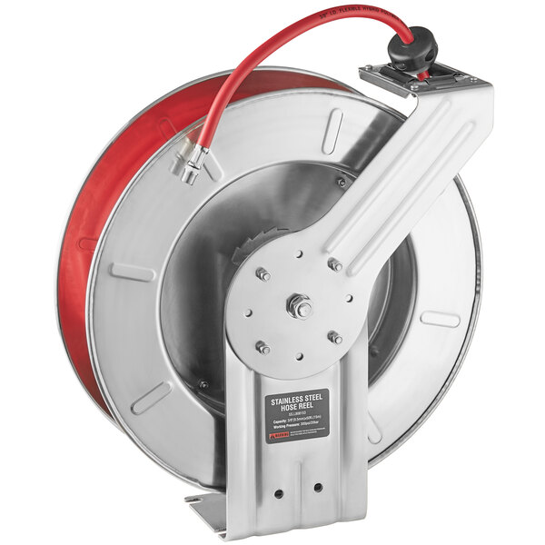 Regency Open Stainless Steel Hose Reel with 50' Hose