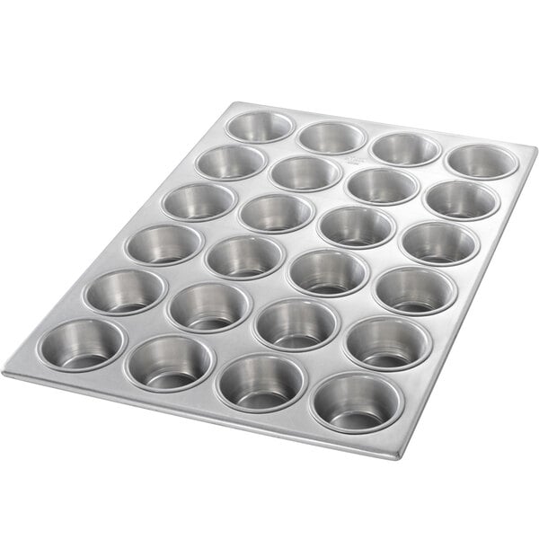 A Chicago Metallic muffin pan with 24 cups.