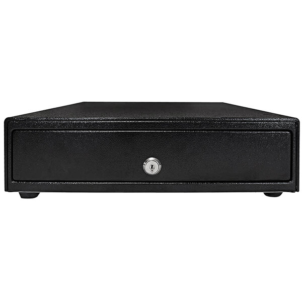 A black Star printer driven cash drawer with a keyhole.