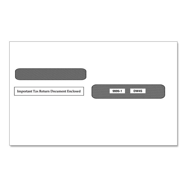 A white ComplyRight W-2 double window envelope.