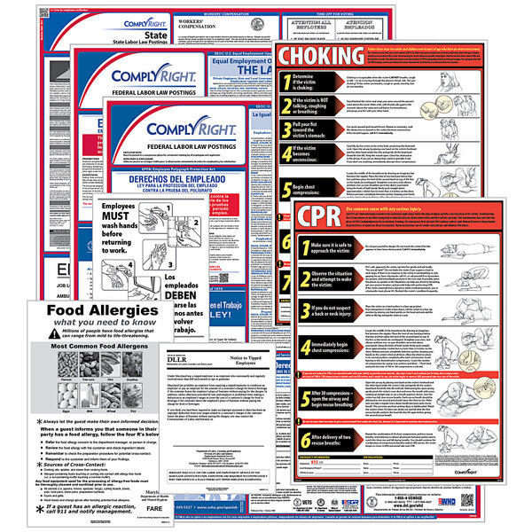 ComplyRight Federal, State, and Restaurant Labor Law Poster Service with several different types of information.