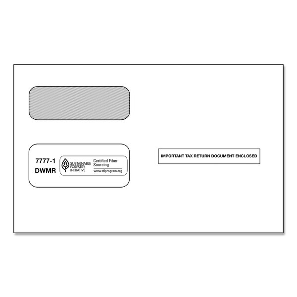 A white rectangular ComplyRight 1099 tax return envelope with black text.