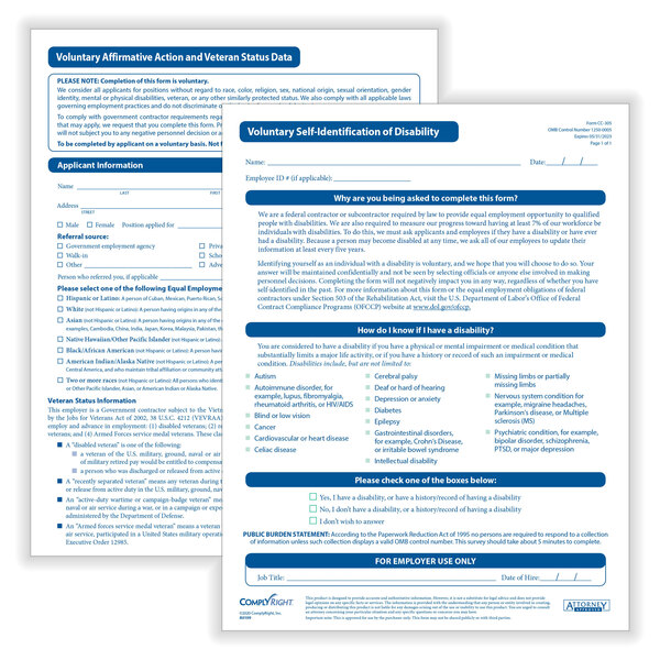 ComplyRight Voluntary Forms with blue and white text on white paper.