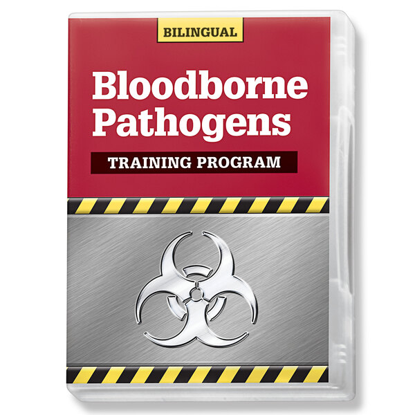 A red and silver ComplyRight DVD case with a silver sign and biohazard symbol on it.