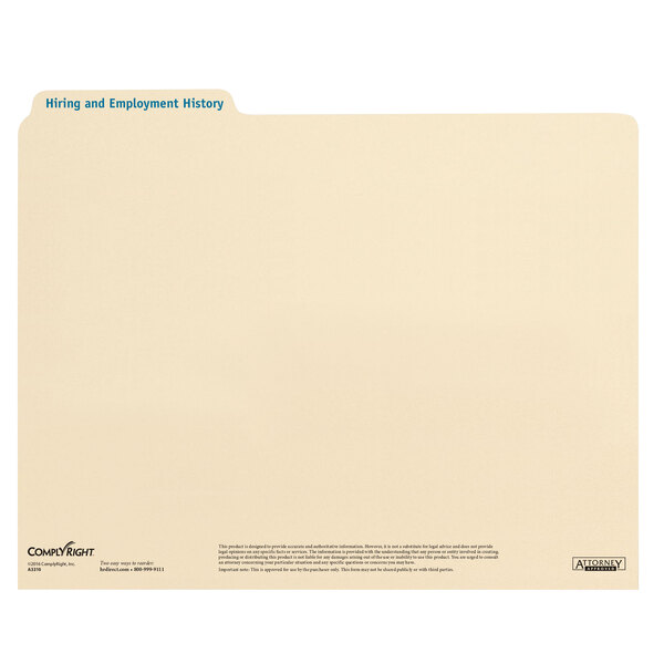 ComplyRight Hiring / Employment History Folder - 25/Pack