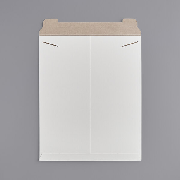 A white Lavex Stayflats envelope with two tab-locking holes.