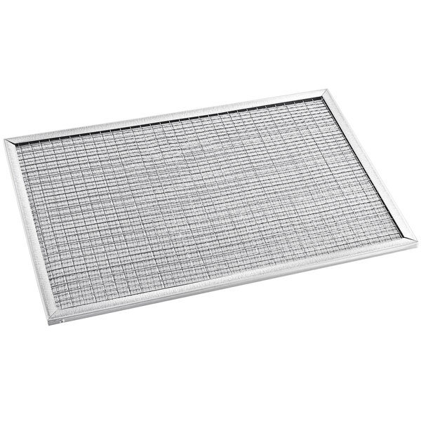 A stainless steel mesh air filter.