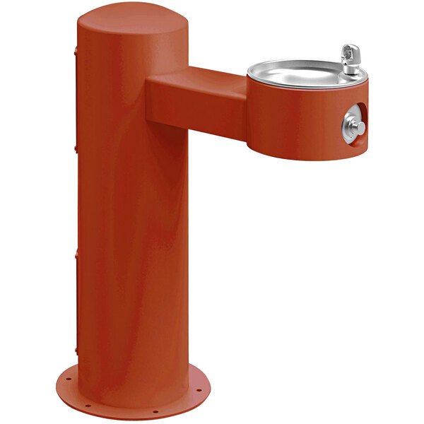 Halsey Taylor Endura II 4410FRKTER Terracotta Non-Filtered Freeze-Resistant Outdoor Tubular Offset Pedestal Drinking Fountain