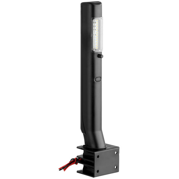 A black rectangular Narvon light tube with a white light on it.