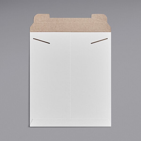 A white Lavex Stayflats rigid mailer with two tabs.