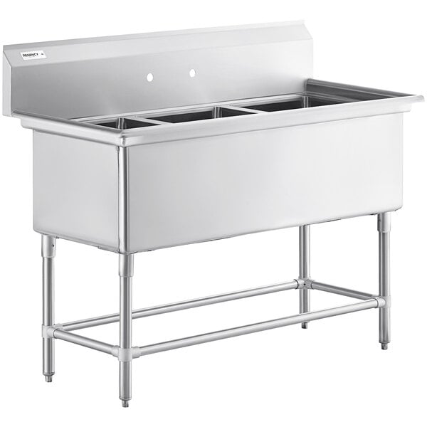 Regency Spec Line 57" 14 Gauge Stainless Steel Three Compartment