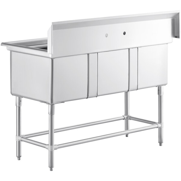 Regency Spec Line 57" 14 Gauge Stainless Steel Three Compartment