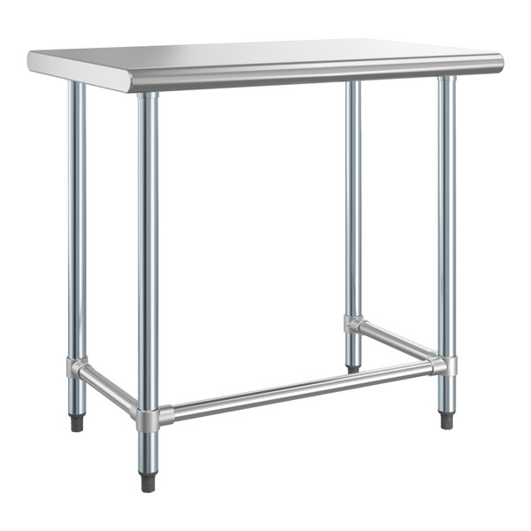 Steelton 24" x 36" 18Gauge 430 Stainless Steel Open Base Work Table