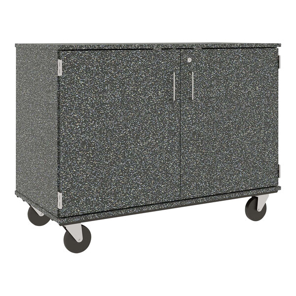 I.D. Systems 36" Graphite Nebula Slotted Storage Cart with Locking Door 80117F36057