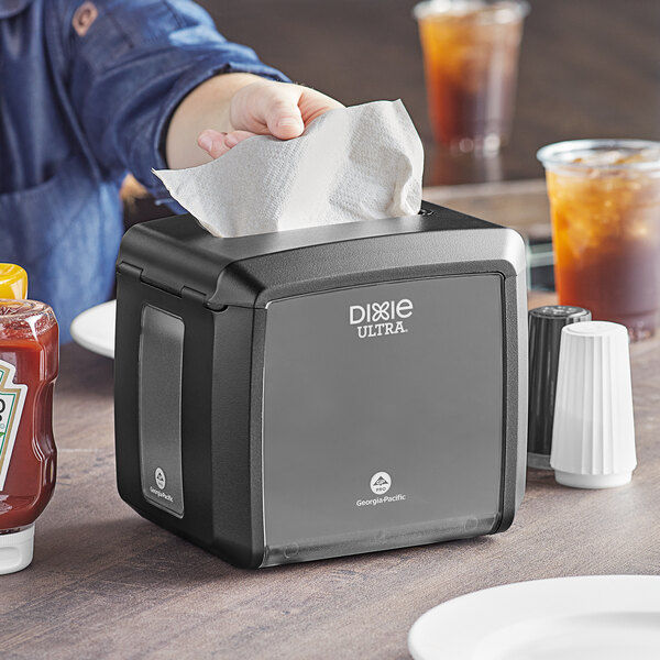 Dixie Ultra Black Tabletop Interfold Napkin Dispenser