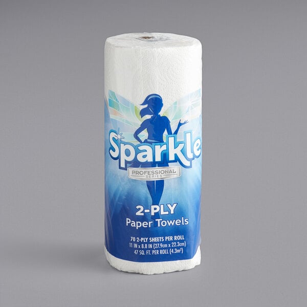 70 Sheets per Roll Sparkle White Premium Roll Paper Towels 2-Ply 4 pack 