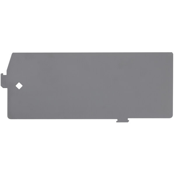 A gray rectangular divider with a hole in the middle.