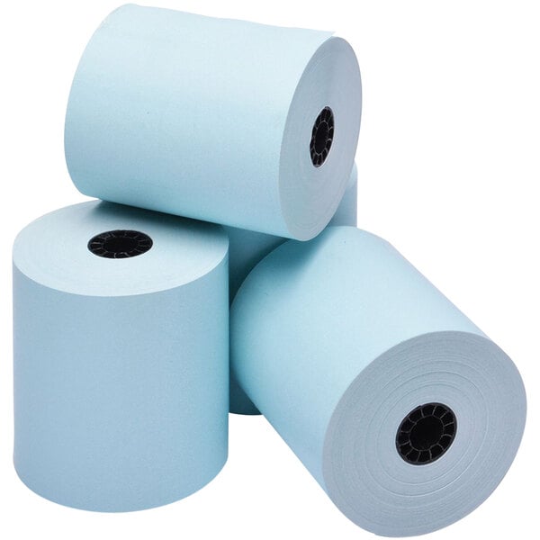 Point Plus 3 1/8" x 230' Blue Phenol- and BPA Free Thermal Cash Register POS Paper Roll Tape - 50/Case