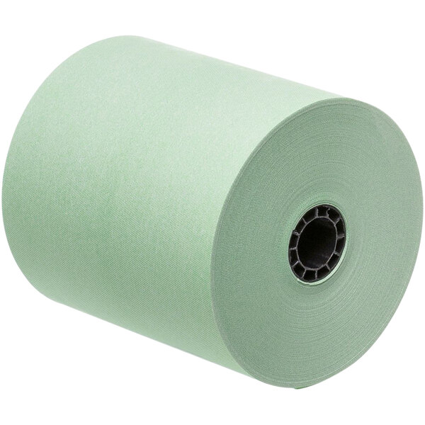 A roll of green Point Plus cash register paper.
