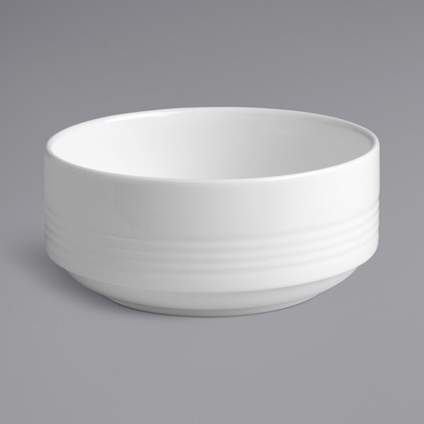 A RAK Porcelain ivory bowl with an embossed design.