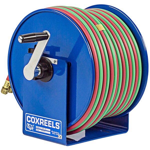 Coxreels Twin-Line Welding Hose Reel, 100', Hand Crank