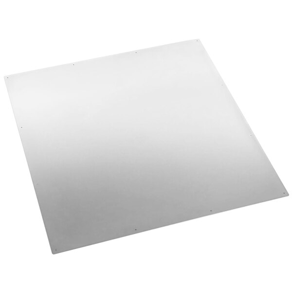 A white square sheet with "Norlake 123109 26" Wide Stainless Steel Exterior Kick Plate" written in black text.
