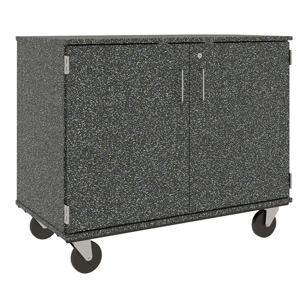 I.D. Systems 36" Tall Graphite Nebula Mobile Storage Cabinet with (18) 3" Bins 80243F36057