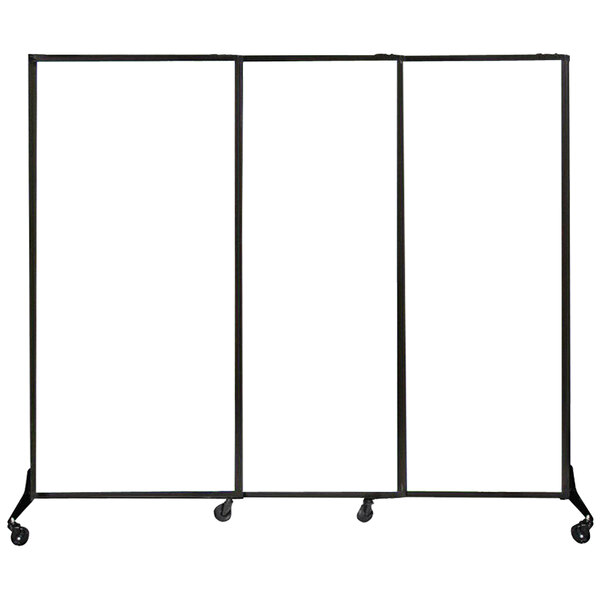Versare 7' x 6' 8" QuickWall Opal Poly Sliding Portable Room Divider