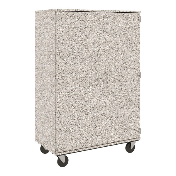 I.D. Systems 67" Tall Grey Nebula Mobile Storage Cabinet with (36) 3" Bins 80243F67059