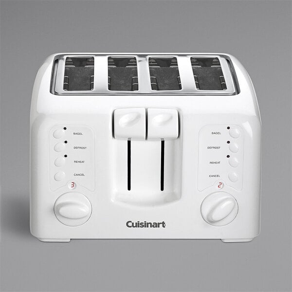 A white Conair Cuisinart 4-slice toaster with knobs and buttons.