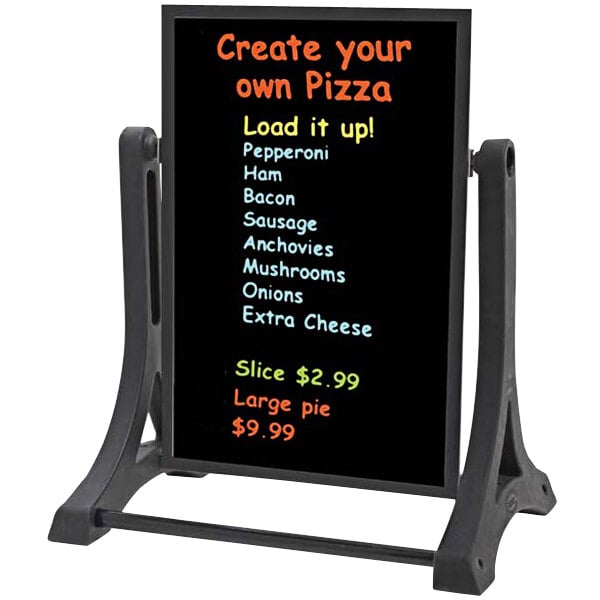 A white markerboard panel for an Aarco ROC-2 A-Frame Sign with black lettering.
