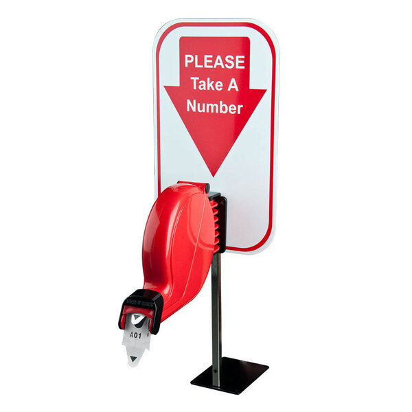 TurnOMatic D80 Red Take a Number Ticket Dispenser