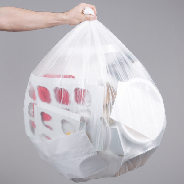 24 x 24 6-micron 1000Pcs High Density Clear 7-10 Gallon Can Liners Trash Bags 