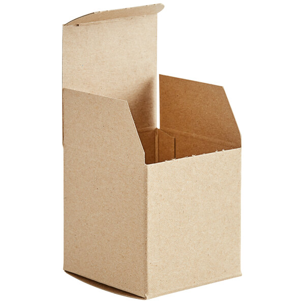 A Lavex heavy-duty kraft cardboard box with an open lid.