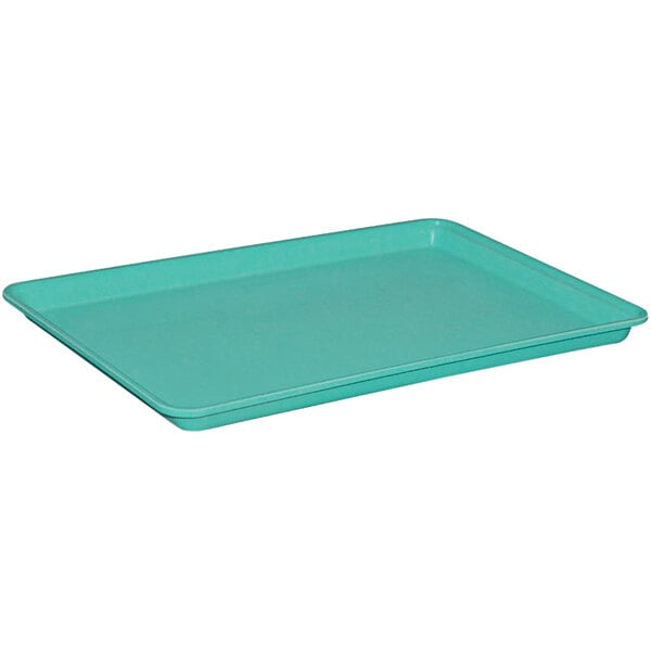 A light green MFG Tray market display tray with a rectangular shape.
