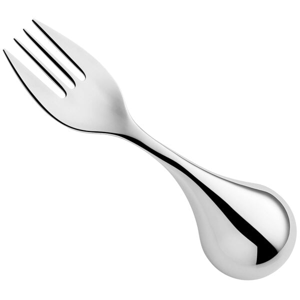 An Amefa stainless steel table fork with a silver handle on a white background.