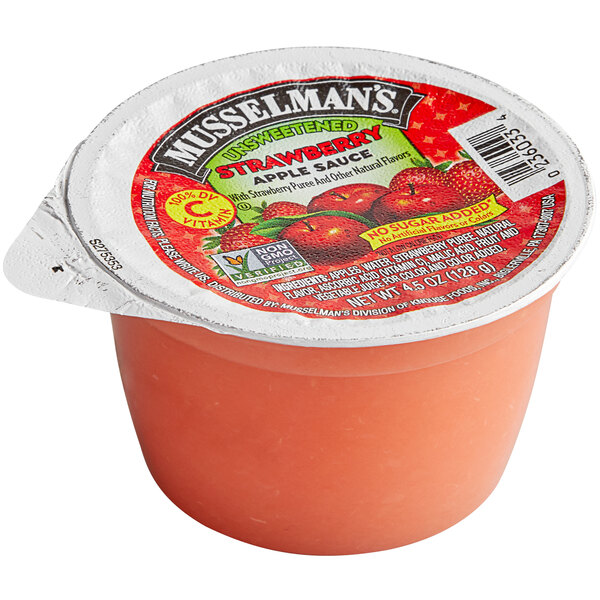 Musselman's Strawberry Apple Sauce 4.5 oz. Cup 96/Case