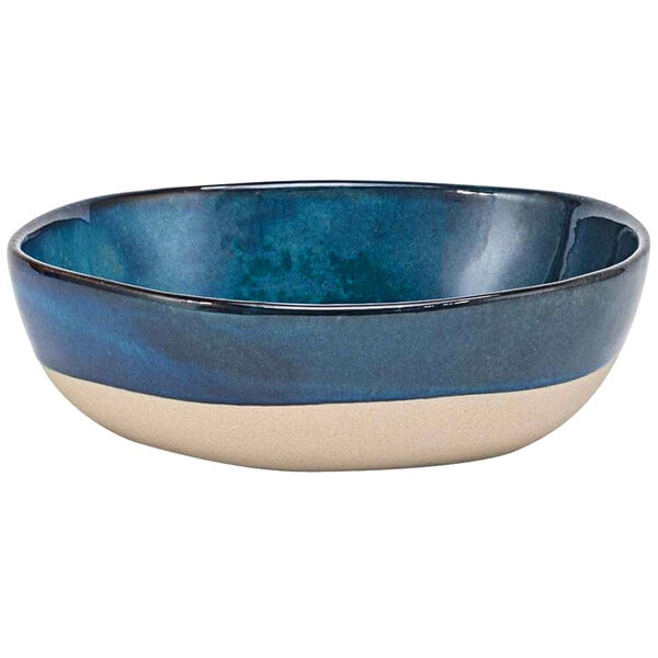 Front of the House Artefact 48 oz. Indigo Round Porcelain Bowl - 4/Case